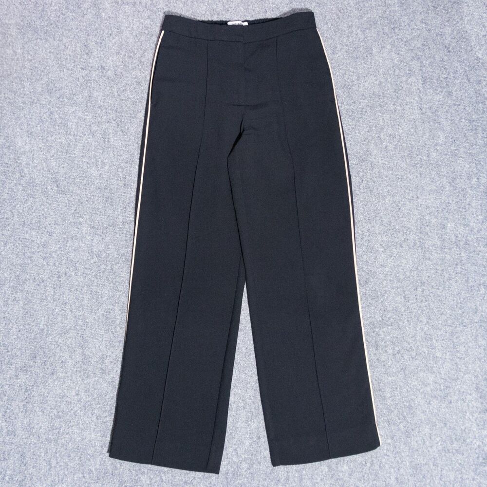 Reiss Theo Wide Leg Petite Trousers Dress Pants Women's 4P Black Pleated Work